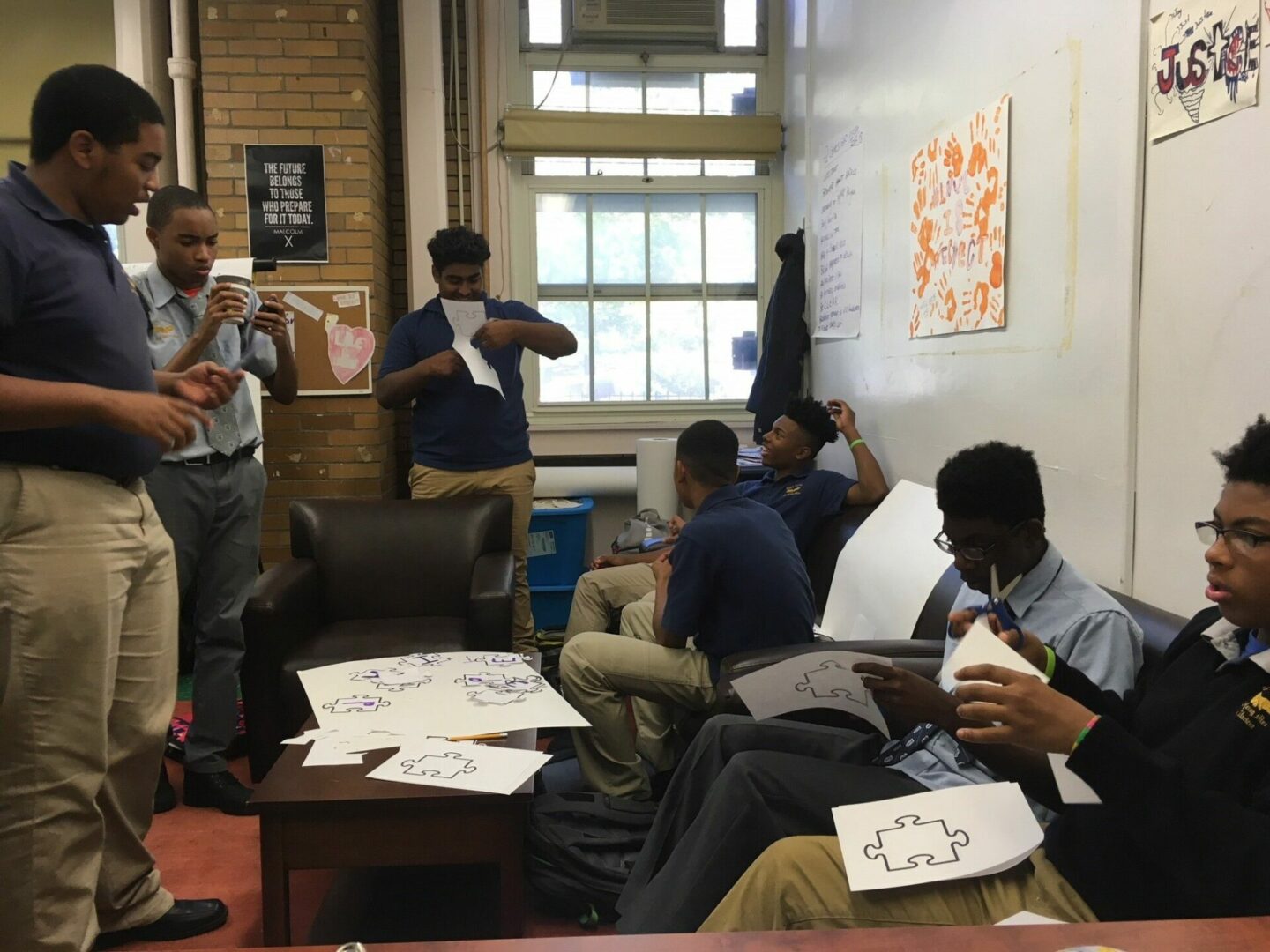 Students participating in Margaret's Place activities