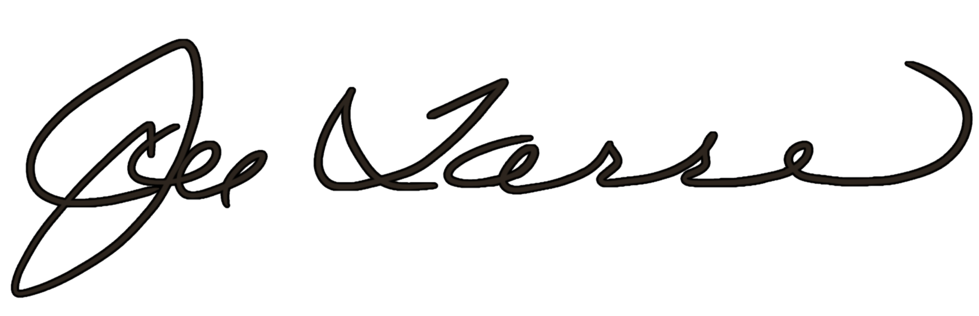 Stylized brown cursive signature on a black background reading 'Joe Ness' (signature graphic).